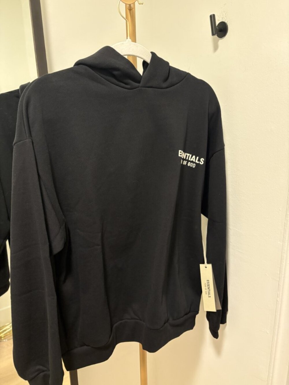 Essentials black Fear of God hoodie size small.